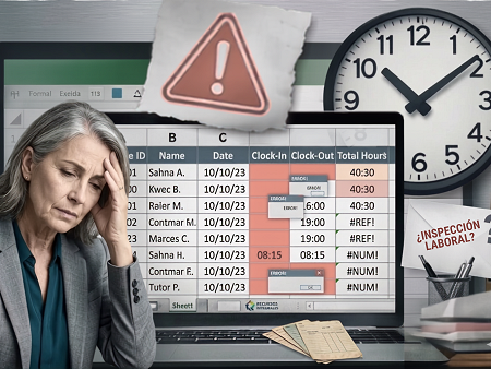 Ventajas del control horario digital frente al peligro del Excel